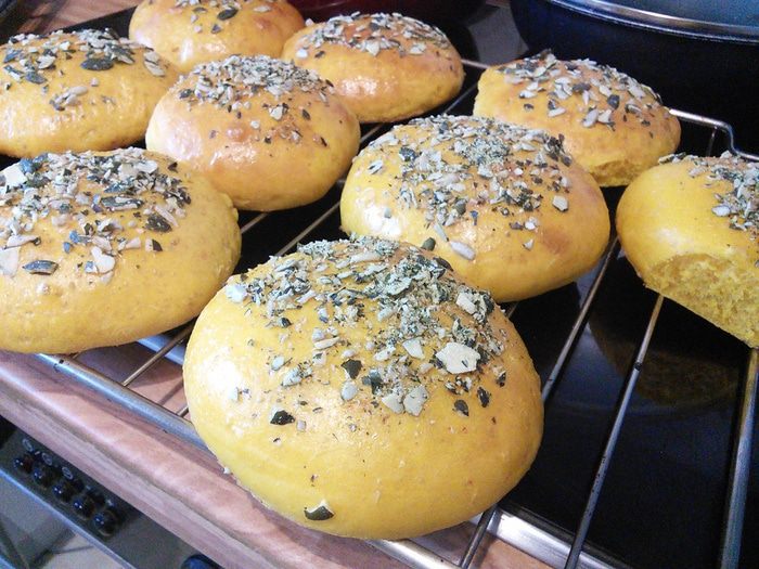 Тыквенные булочки для бургеров 