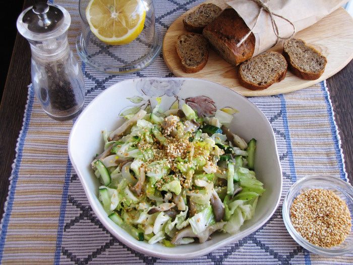 Хрустящий салат с вешенками