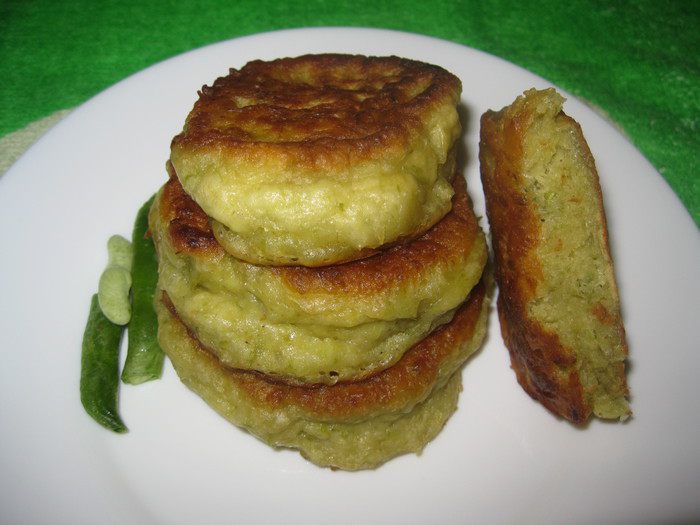 Оладьи со спаржевой фасолью