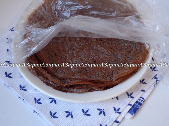 Черемуховый блинный торт с вишневым соусом 