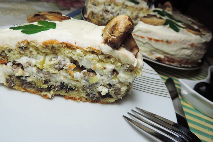 Закусочный грибной торт &amp;quot;Пикантный&amp;quot;