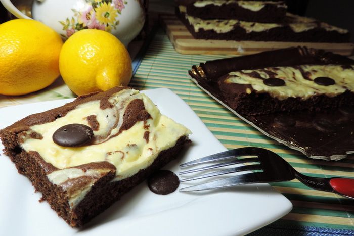 Шоколадный пирог с творогом &amp;quot;Мраморный&amp;quot;