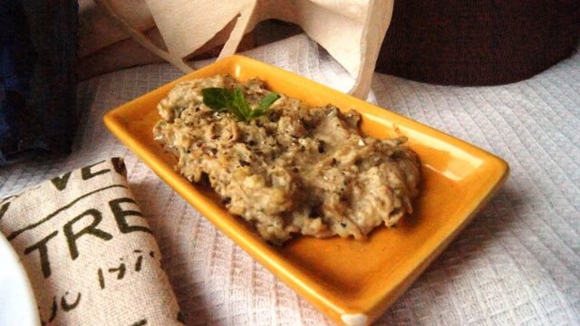 Овощной мильфей с чечевично-мятным кремом
