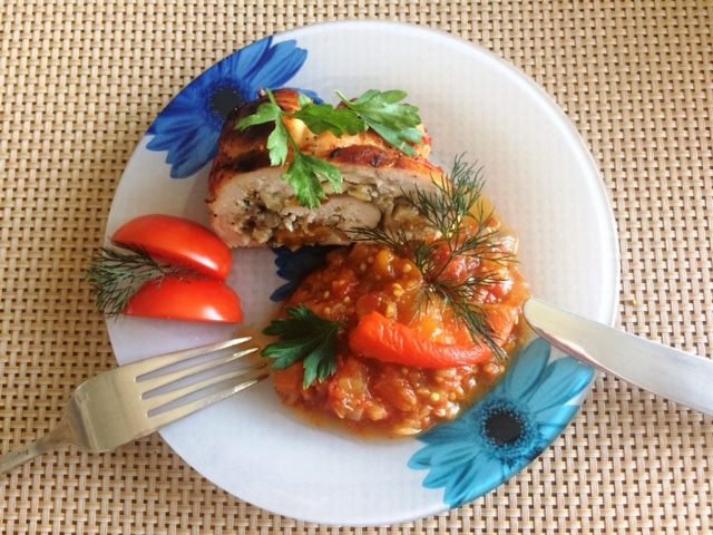 Икра из баклажанов с печеным перцем