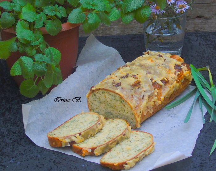 Кекс с сыром и зеленью