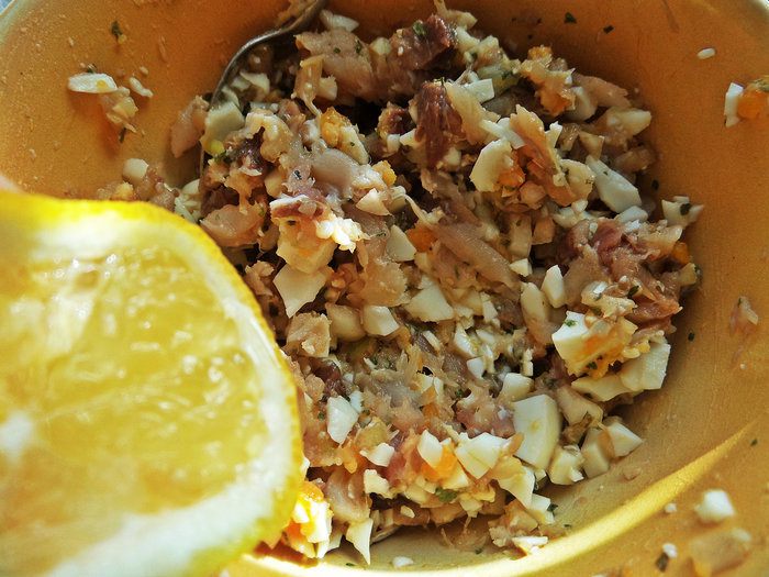 Закуска «Скумбрия с яйцом»