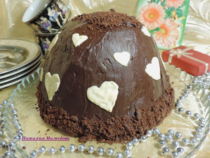 Цукотто (торт-купол) с апельсиновым и шоколадным муссами