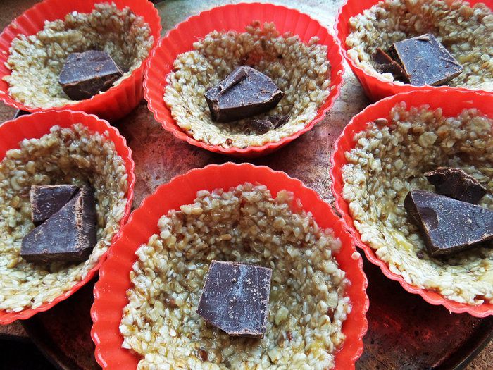 Овсяные корзиночки с маскарпоне и шоколадом