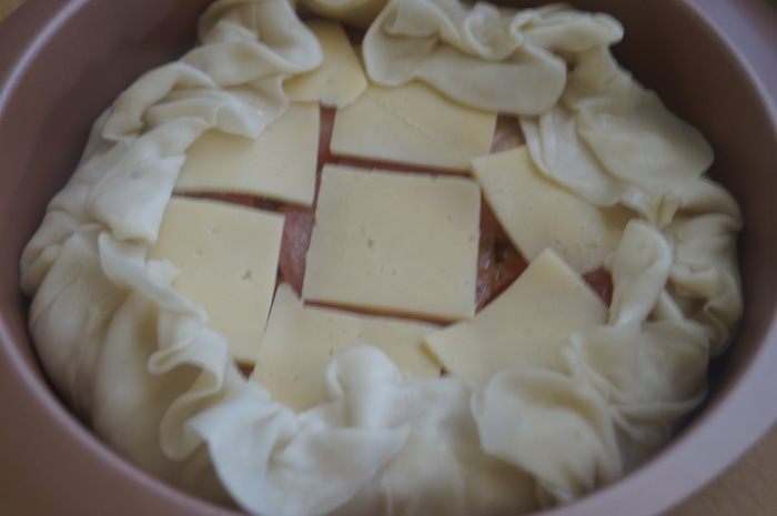 Киш с курицей из теста фило