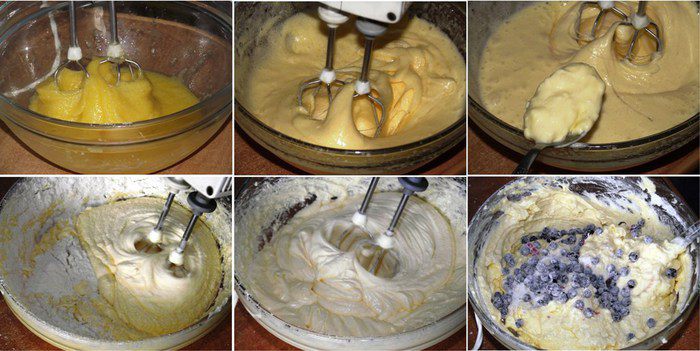 Блонди с белым шоколадом и черникой