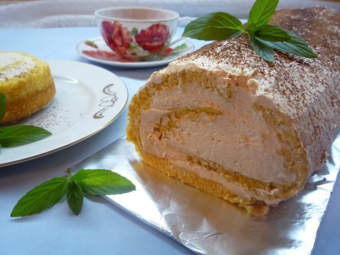 Тыквенный рулет с карамельным кремом