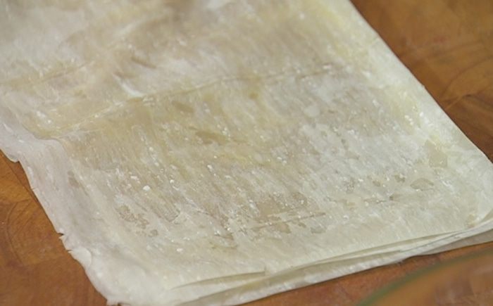 Пирожки из теста фило с рисом и грибами