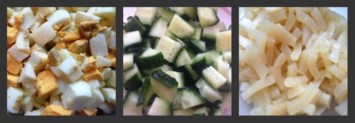 Салат с кальмарами и ананасом