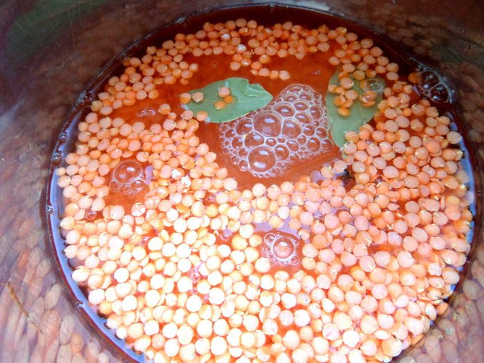 Постный салат из чечевицы