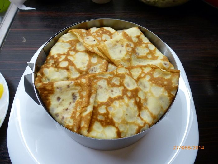 Блинчатый пирог с апельсинами