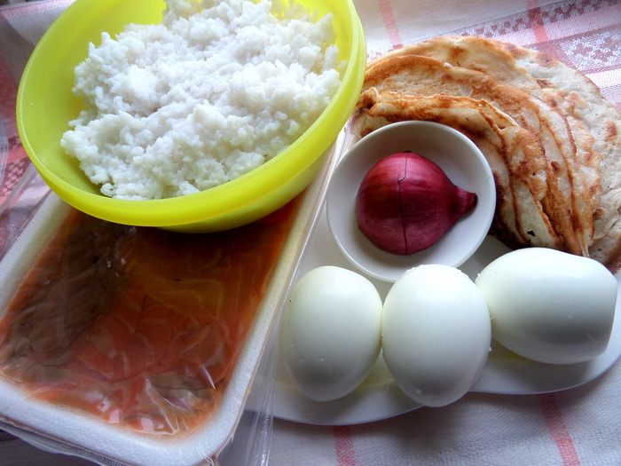 Блинные роллы с рыбкой