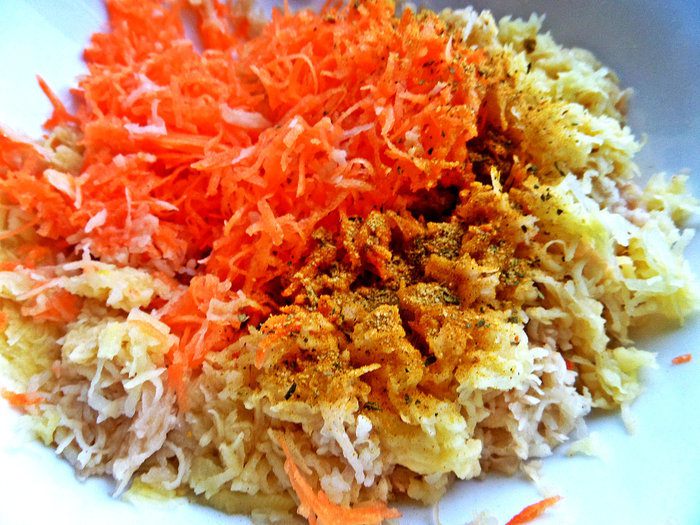 &amp;quot;Драники&amp;quot; морковно-картофельные с килечкой