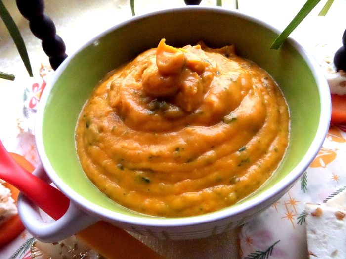 Тыквенный суп-пюре со шпинатом