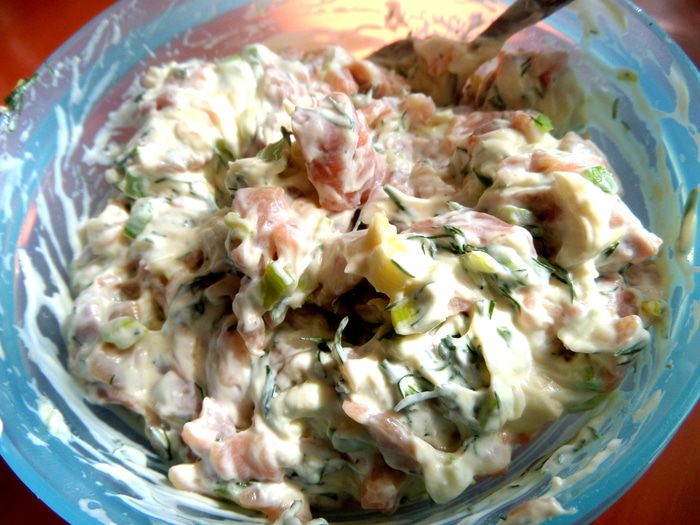 Французские блинчики (crepes) с красной рыбкой 