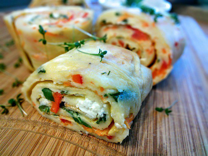 Блин, запеченный в духовке с овощами 