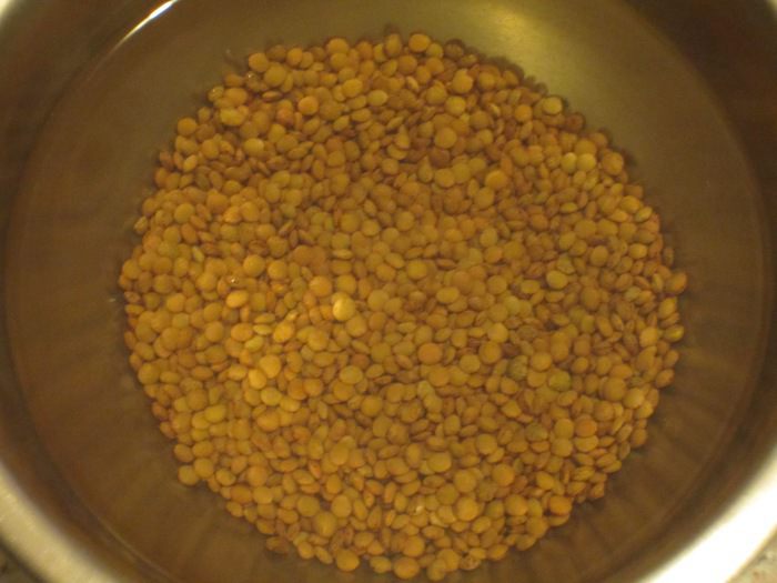 Суп-крем из чечевицы  под хрустящей корочкой