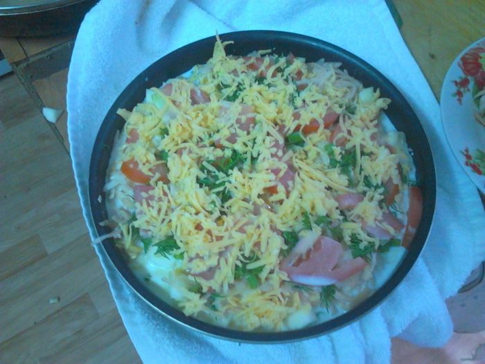 Запеканка с кабачком и хлебом