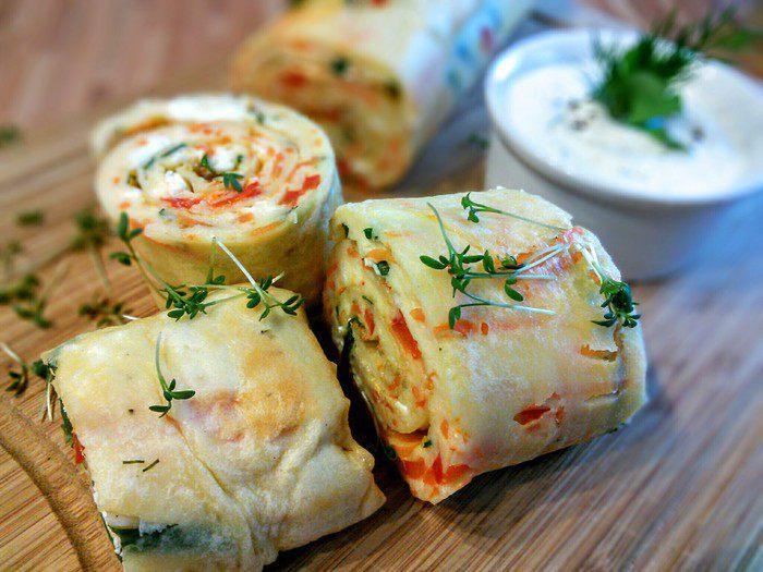 Блин, запеченный в духовке с овощами 