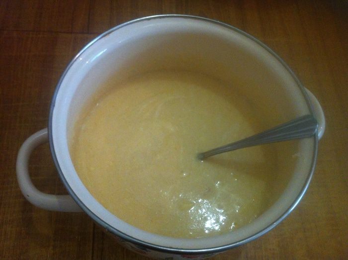Манник шоколадный с халвой