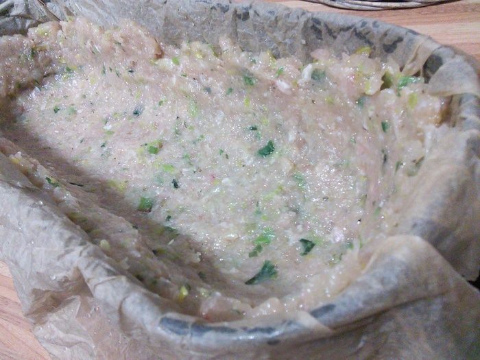 Гречневая каша с шампиньонами в мясном хлебце 