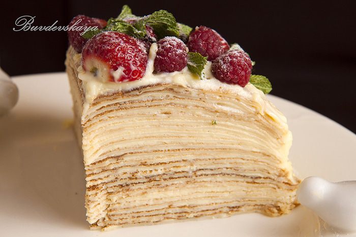 Блинный торт с заварным кремом