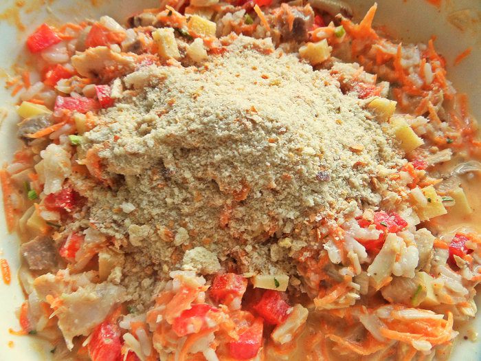Кексы с курицей и рисом