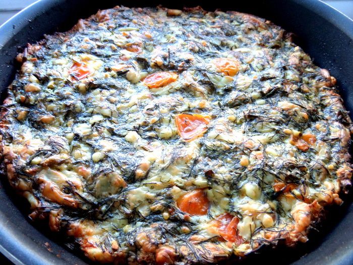 Сырная пицца на хлебе