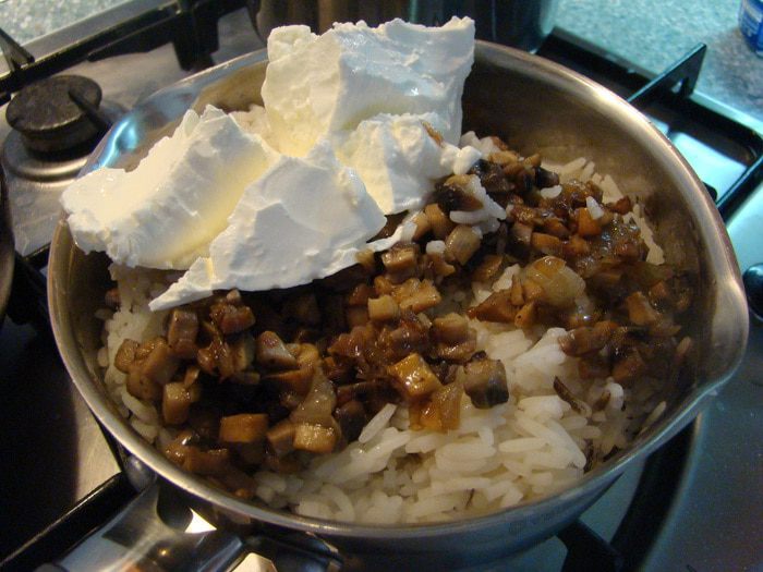 Дикий рис с маскарпоне. 
