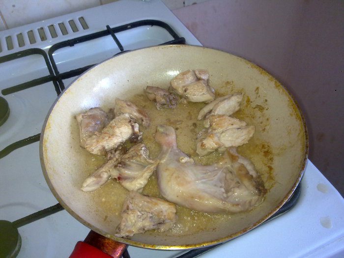 Жареный картофель с кабачком 