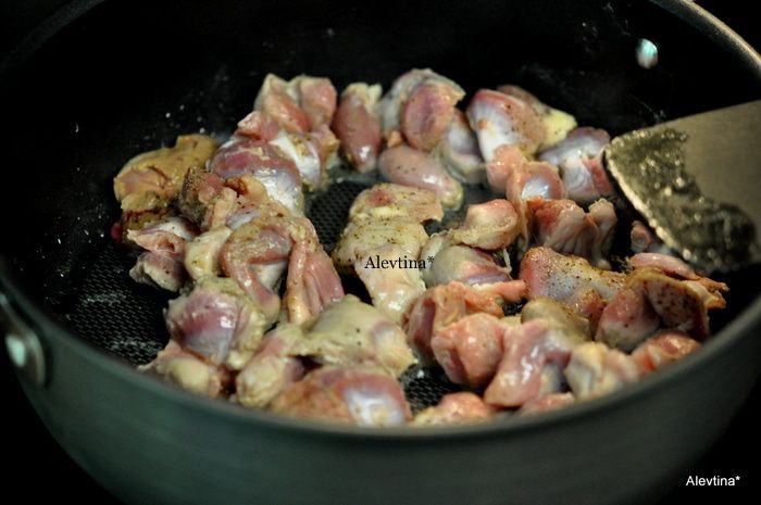 Салат с куриными желудками