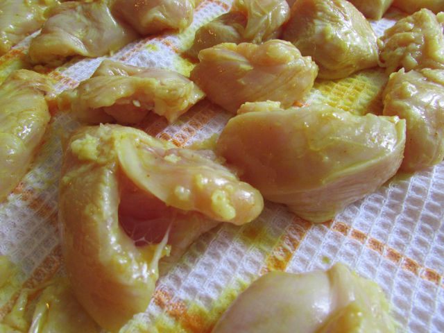 Шашлык из курицы с овощами