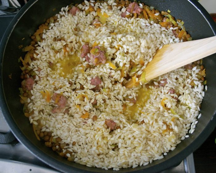 Ризотто с чечевицей 