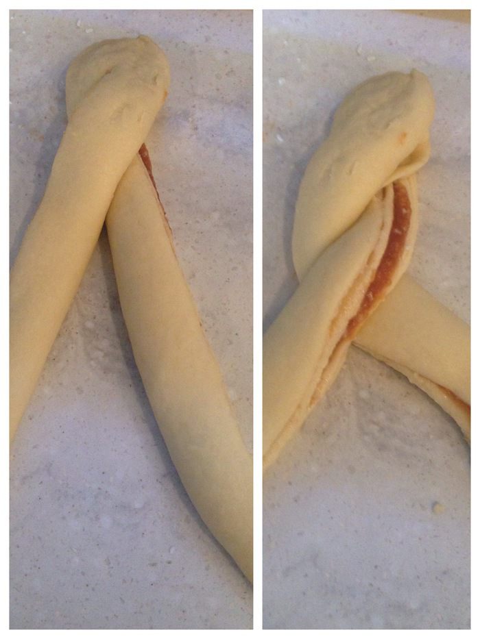 Творожная коса с джемом