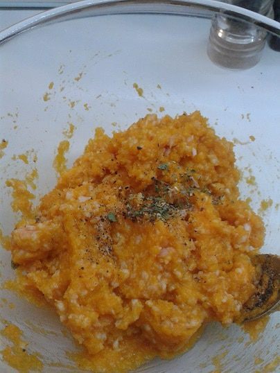 Суфле из тыквы с креветками