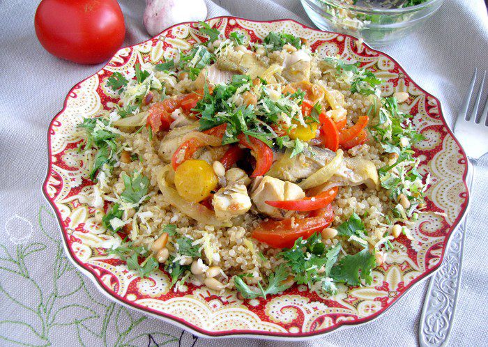 Рыбное рагу с киноа по-мароккански