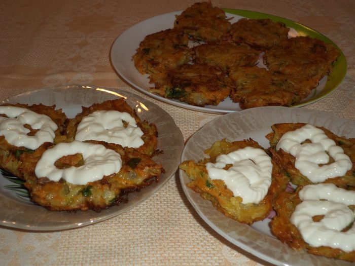 Румяные картофельно-тыквенные оладьи