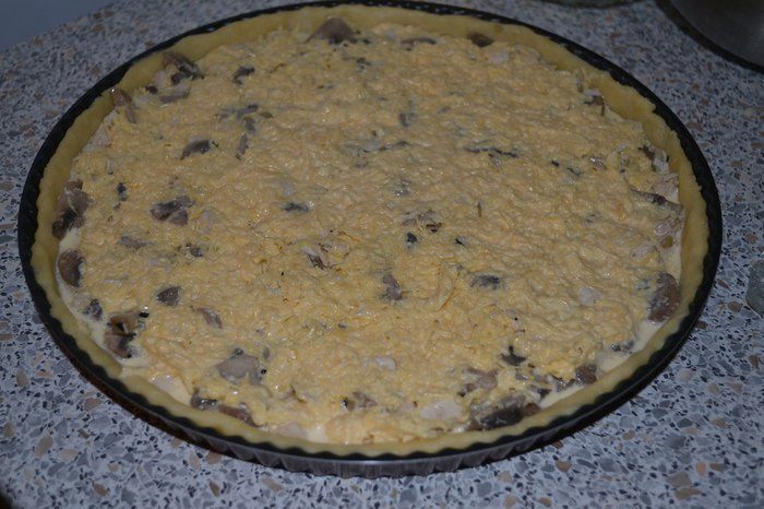 Пирог с курицей и грибами