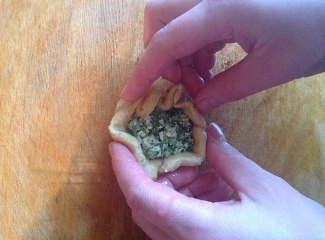 Хинкал из кукурузной муки с начинкой