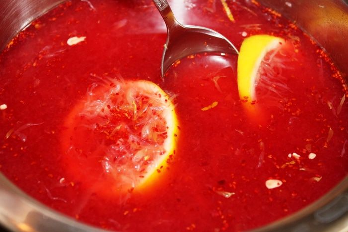 Фуа-гра с клюквенным и апельсиновым соусами