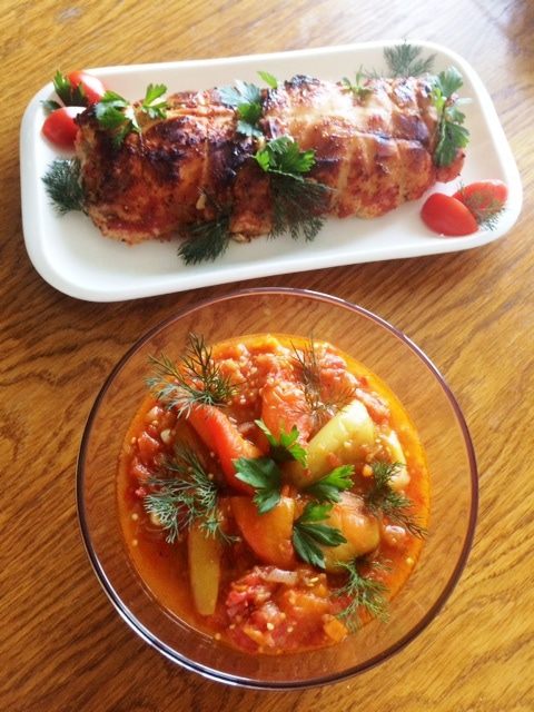 Икра из баклажанов с печеным перцем