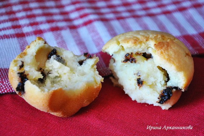 Йогуртовые кексы с вишней и шоколадом