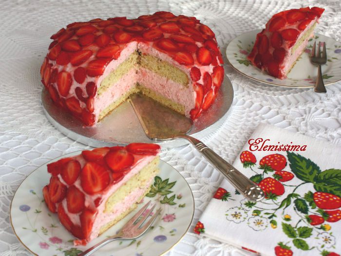 Торт &amp;quot;Клубничное сердце&amp;quot;