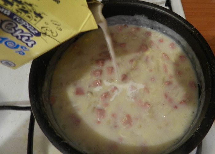Сливочный соус с ветчиной