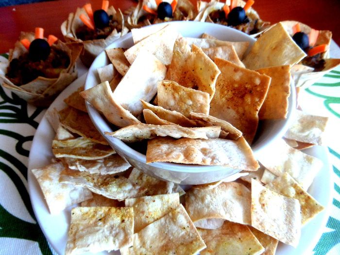 Чипсы из лаваша к постному грибному супчику