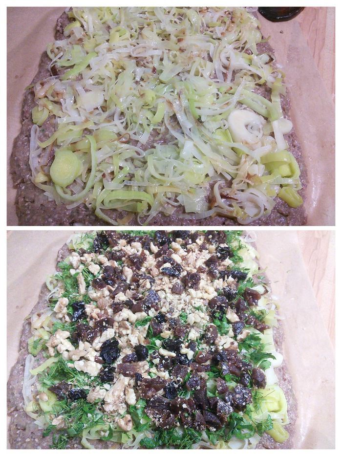 Говяжий рулет с черносливом и грецким орехом 